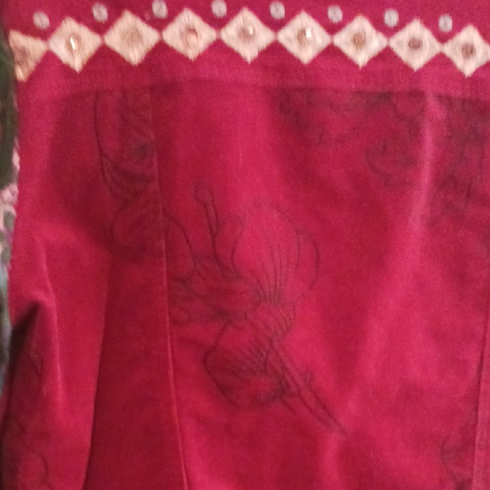 Desigual Women's Red Denim Jacket - Picture 4 of 10